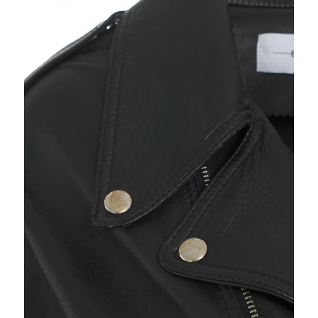 Giacca biker in pelle nero