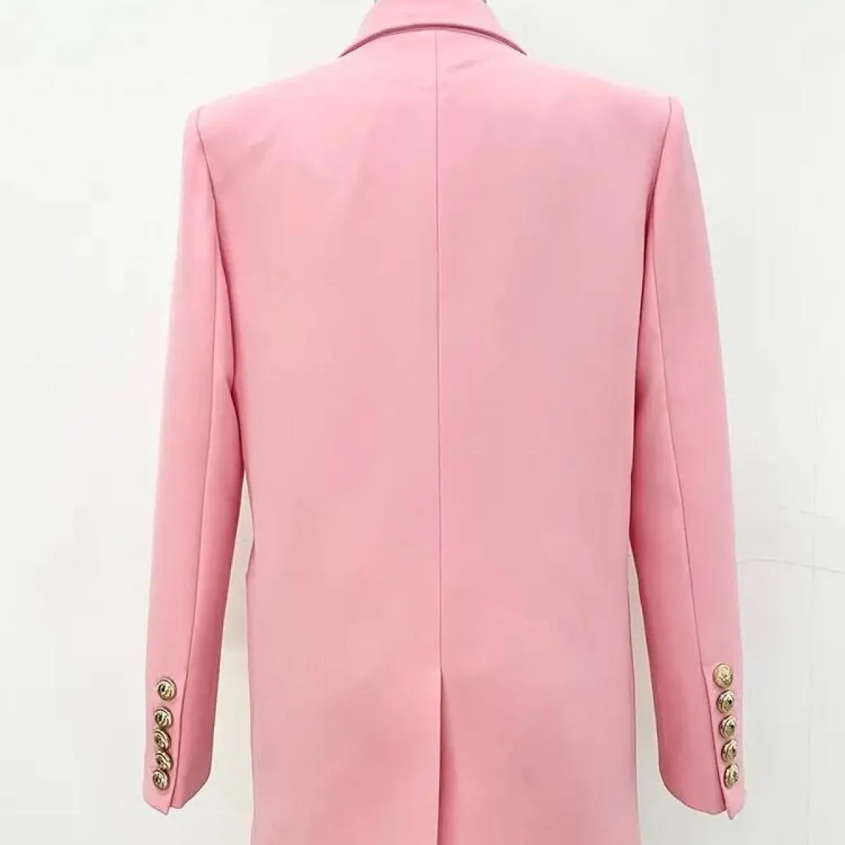 Giacca da donna firmata High Street più recente del 2023, bottoni a doppio petto con leone, blazer lunghi larghi