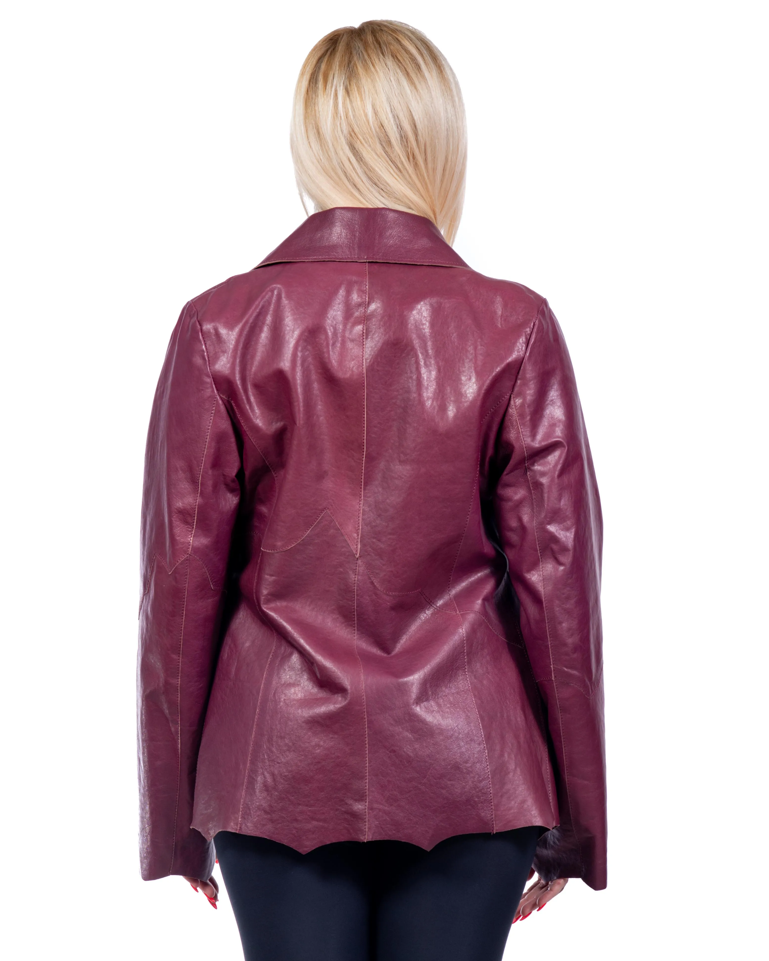 GIACCA DONNA IN PELLE BORDEAUX MOD. VENTURA