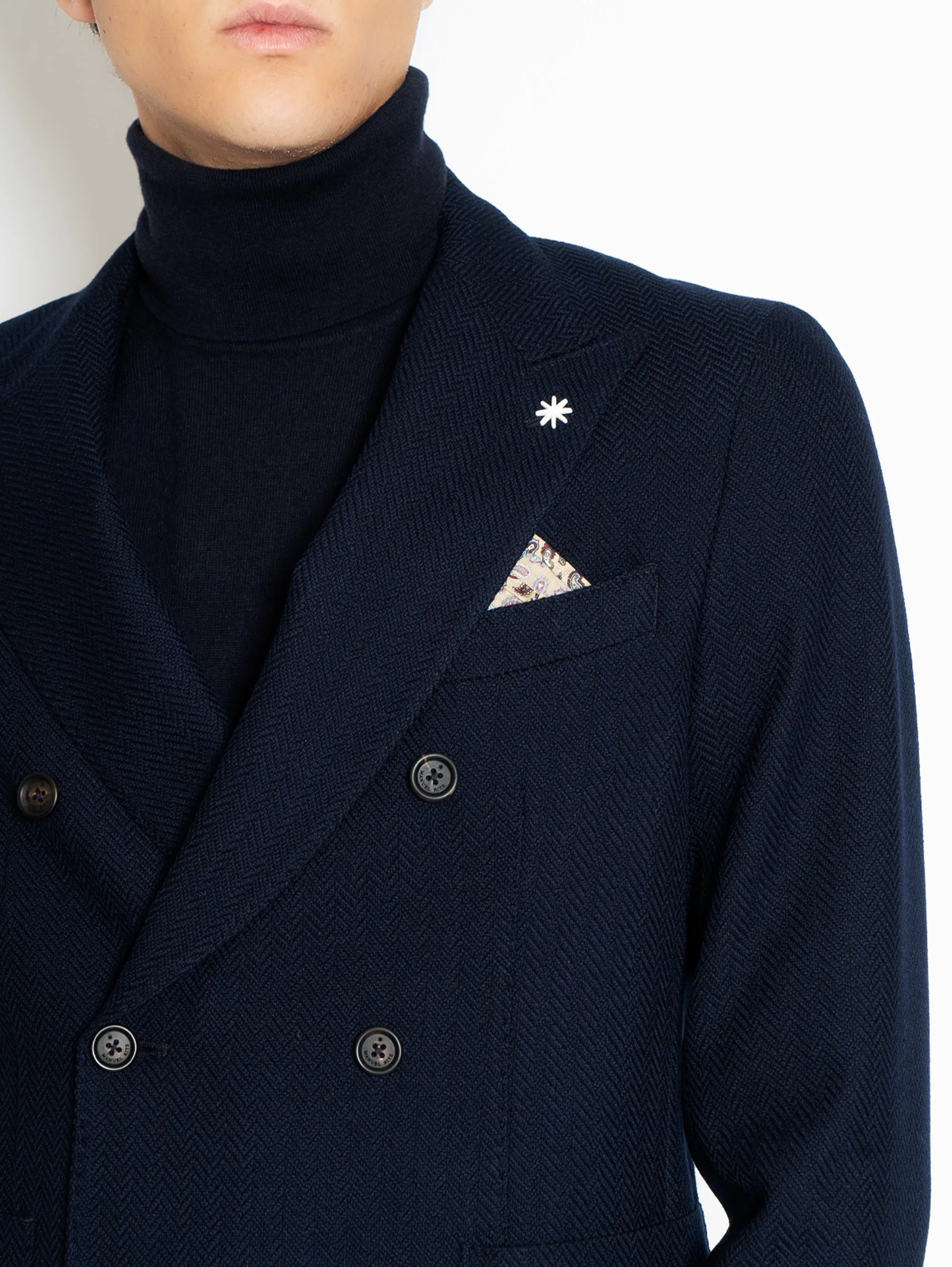 Giacca Doppio Petto Spigata Blu