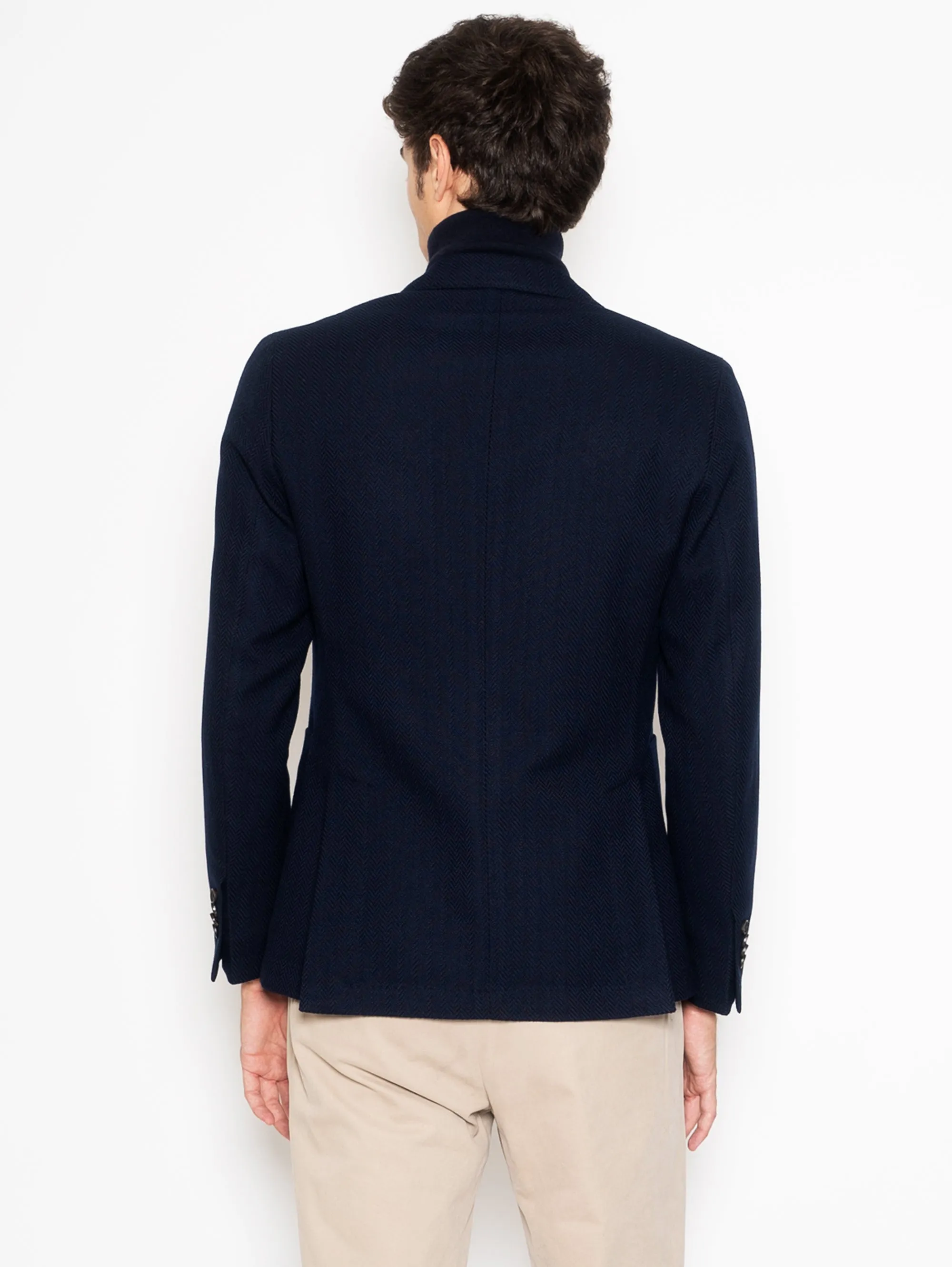 Giacca Doppio Petto Spigata Blu