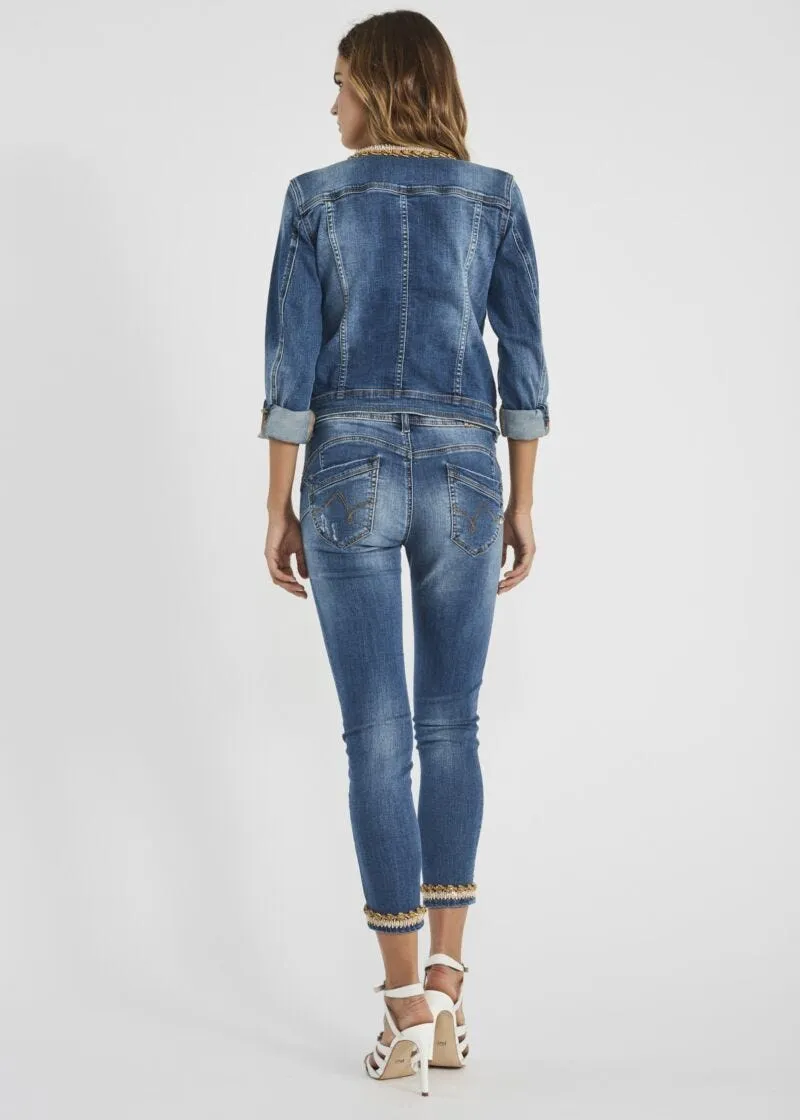 Giacca in denim con applicazioni