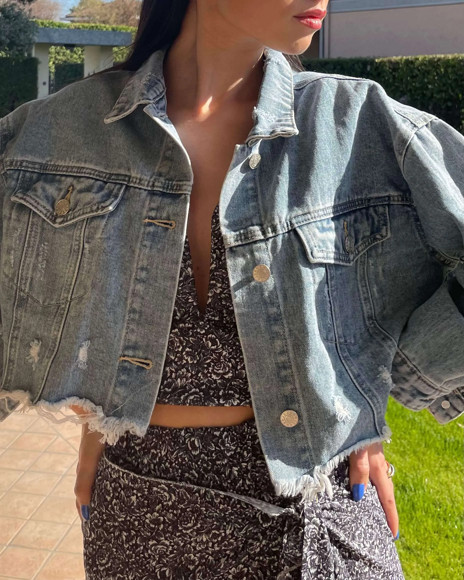 Giacca in denim cropped
