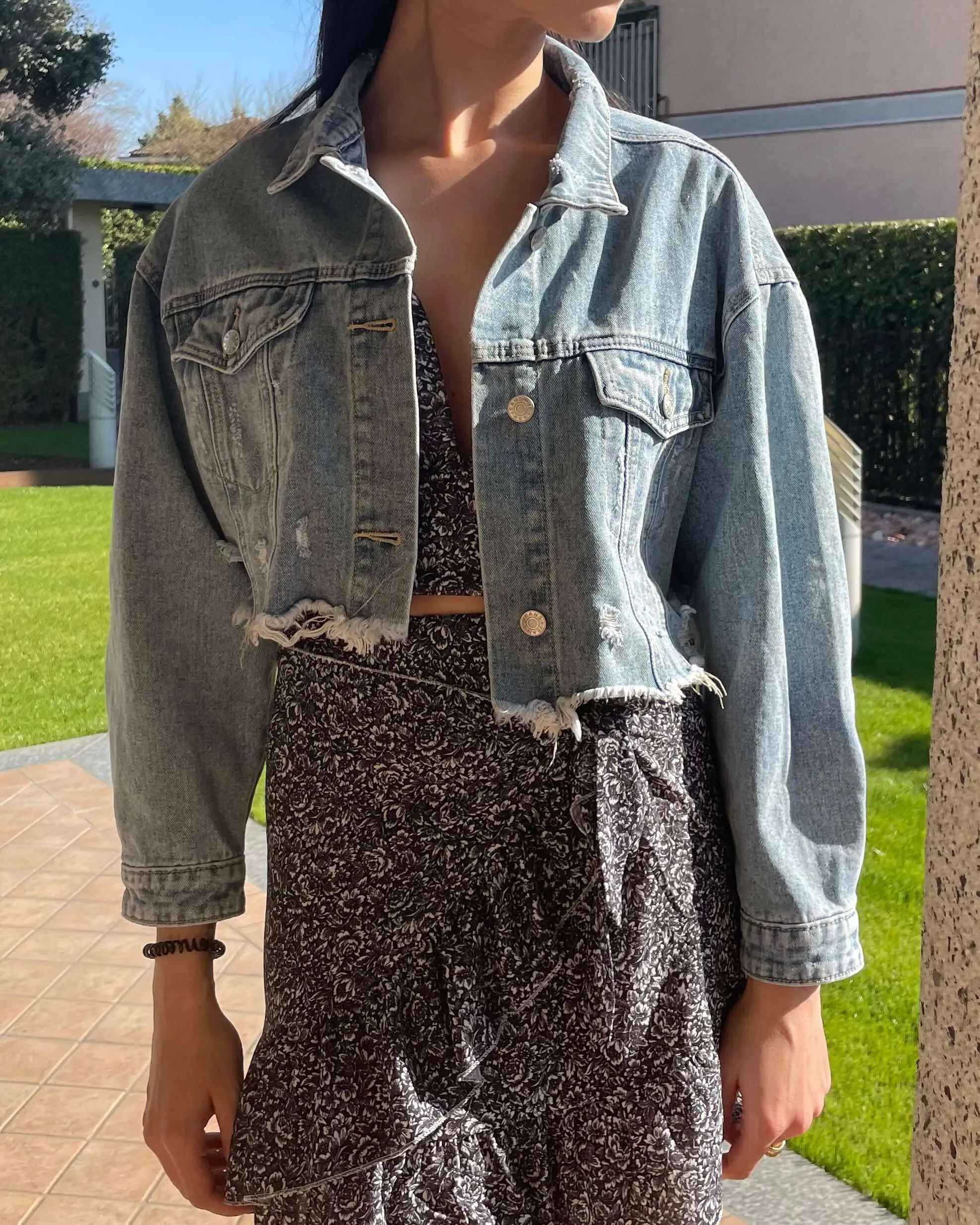 Giacca in denim cropped