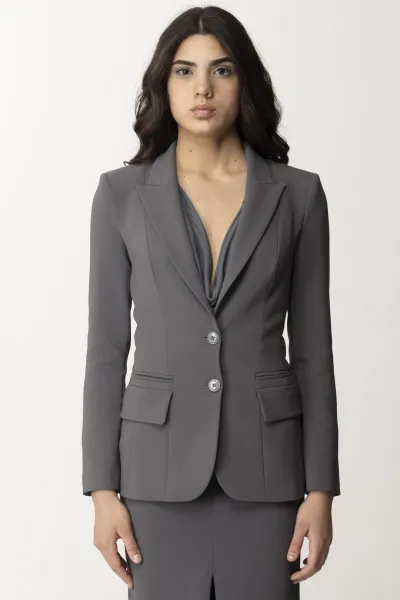 Giacca in leggero crepe stretch PIOMBO
