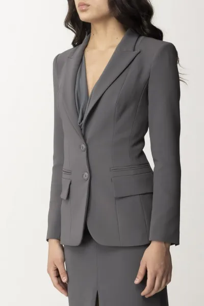 Giacca in leggero crepe stretch PIOMBO