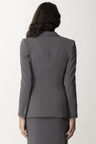 Giacca in leggero crepe stretch PIOMBO