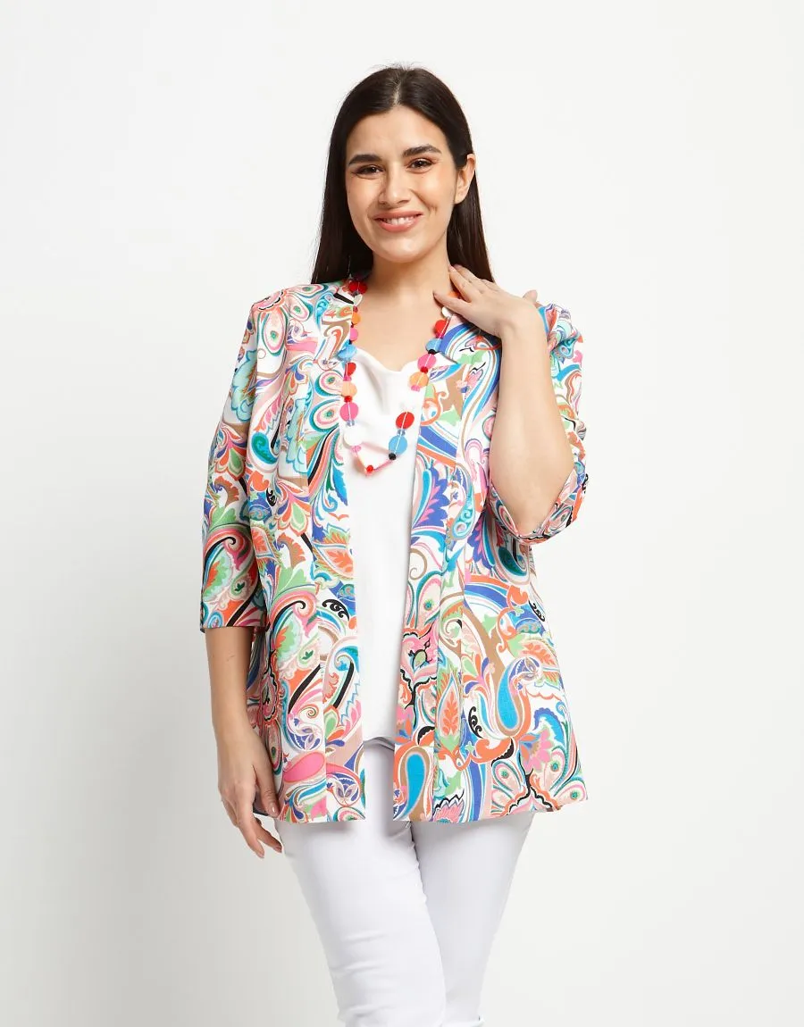 Giacca in lino multicolor