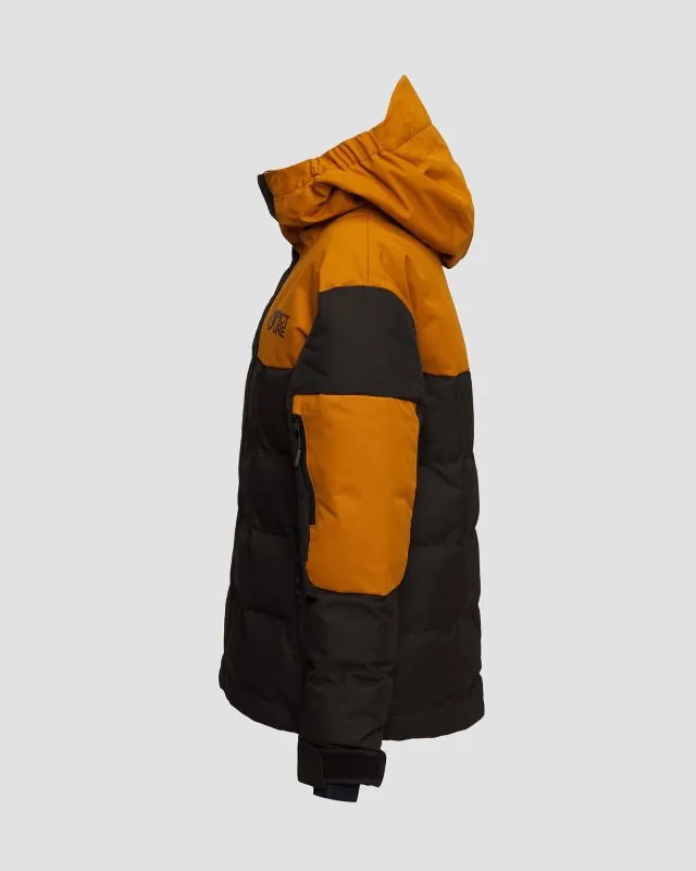 Giacca nero-marrone da sci da bambino Picture Organic Clothing Olyver 20/20