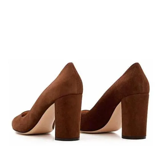 Gianvito Rossi 85Mm Suede Piper Pump Brown 