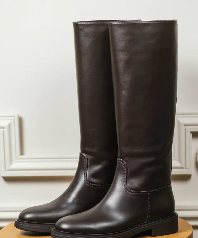 Gianvito Rossi Stivali ASCOTT in pelle marrone G8012820GOMCLN