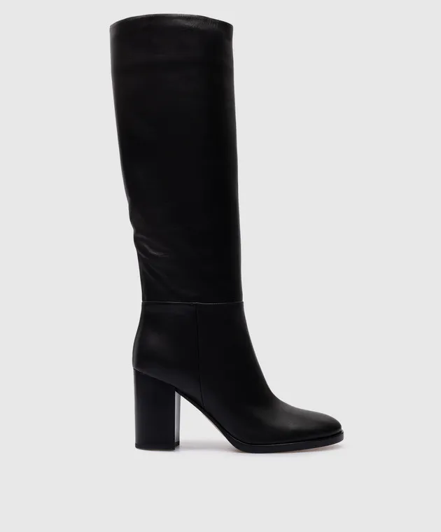 Gianvito Rossi Stivali Santiago in pelle nera G8047985CUO