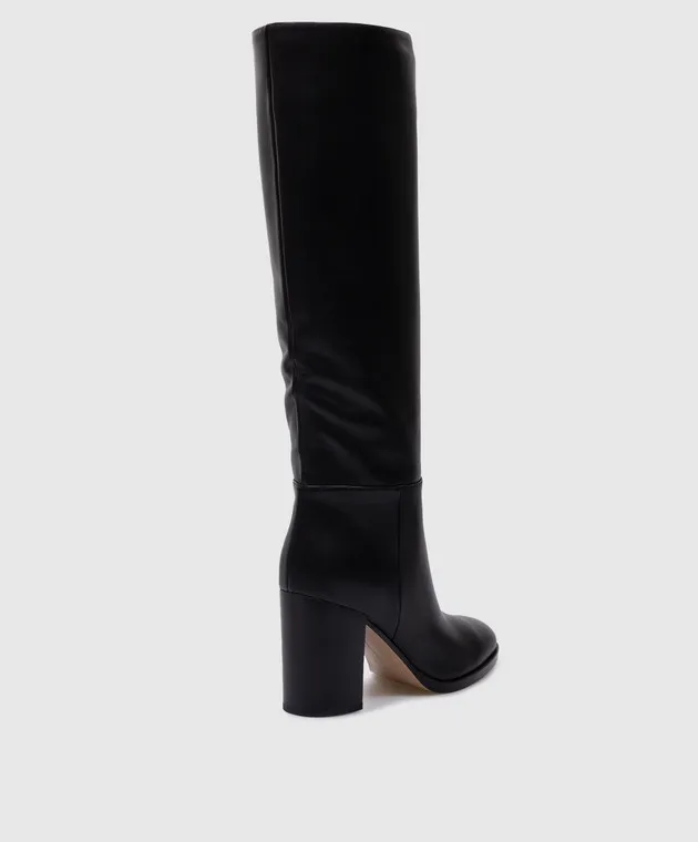 Gianvito Rossi Stivali Santiago in pelle nera G8047985CUO