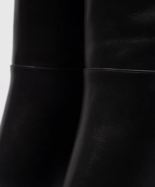 Gianvito Rossi Stivali Santiago in pelle nera G8047985CUO