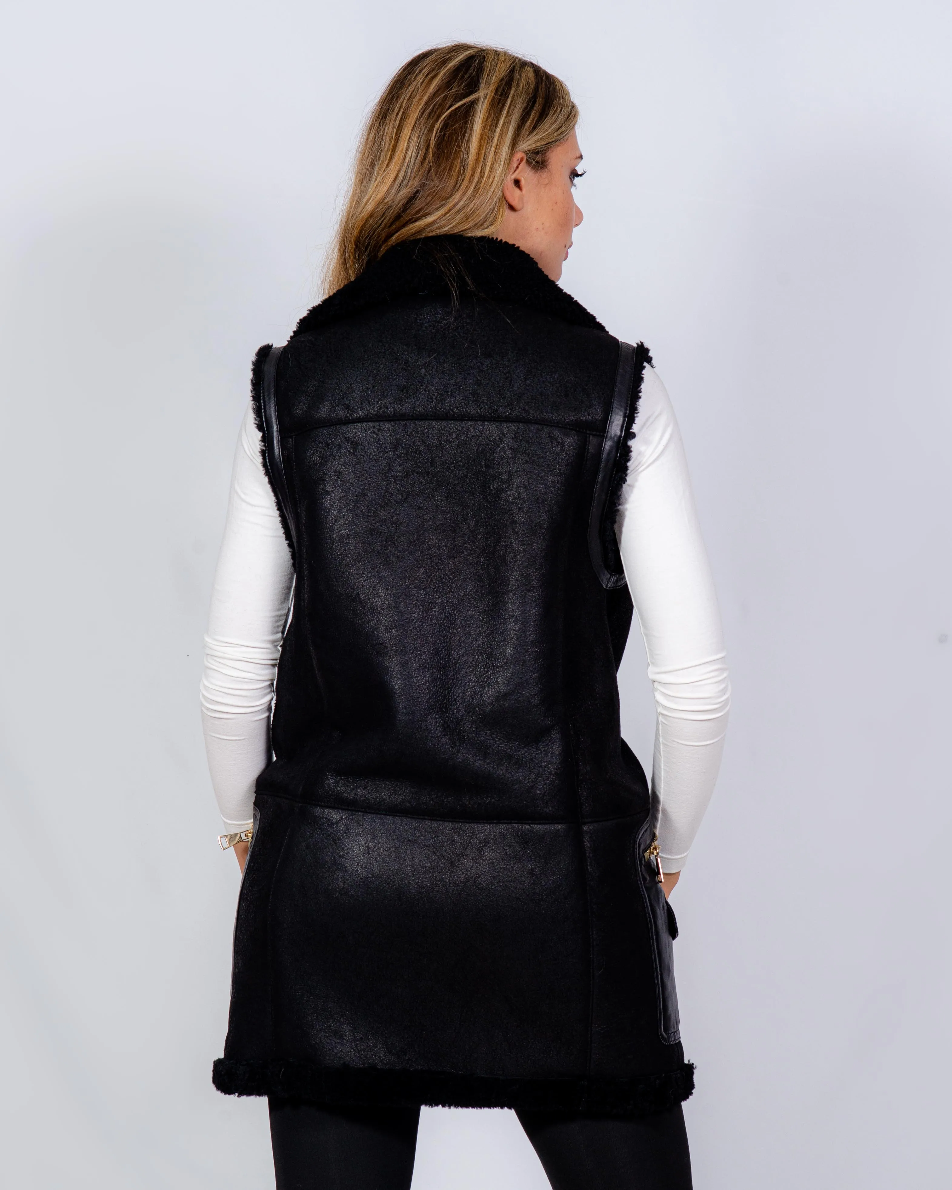 GILET MONTONE DONNA NERO