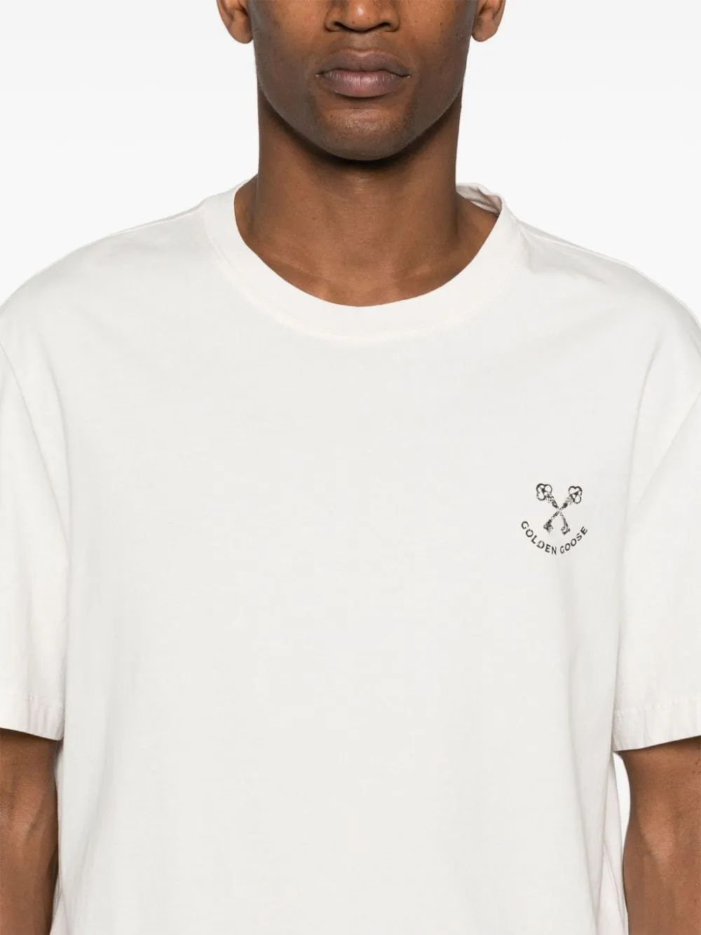 Golden Goose T-shirt Bianco Uomo Stampa Logo