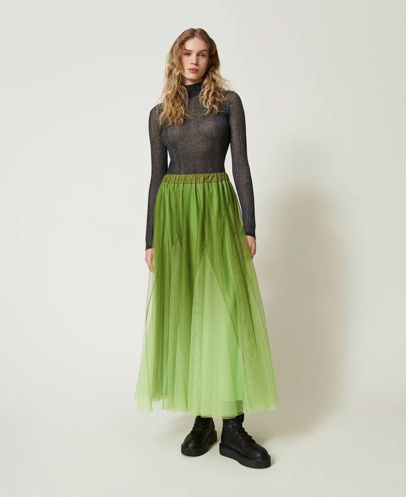 Gonna in tulle con stampa dégradé