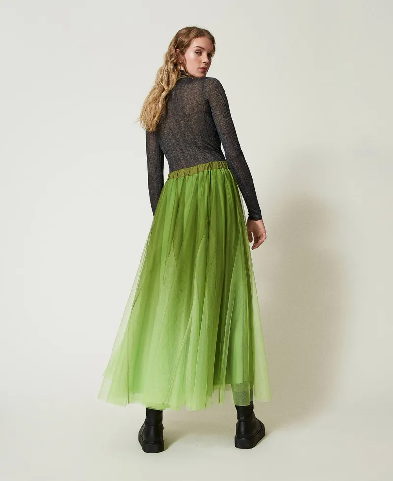 Gonna in tulle con stampa dégradé