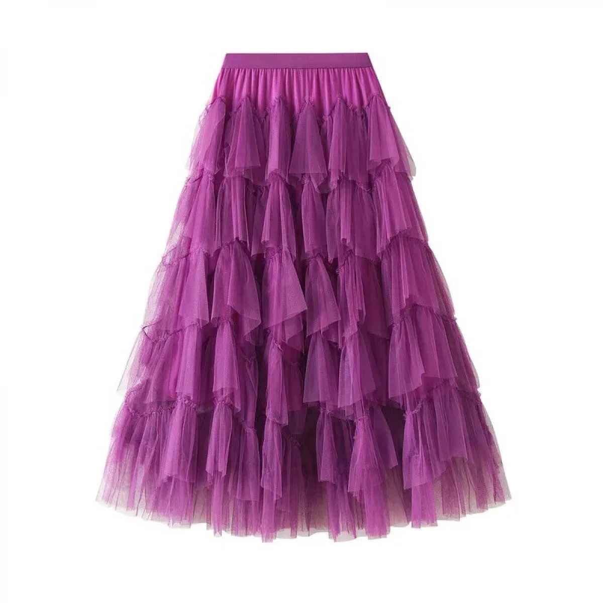 Gonna in tulle tinta unita Primavera Estate Donna Moda Gonna lunga lunga Gonna da ballo vintage femminile Gonne Gonna da donna