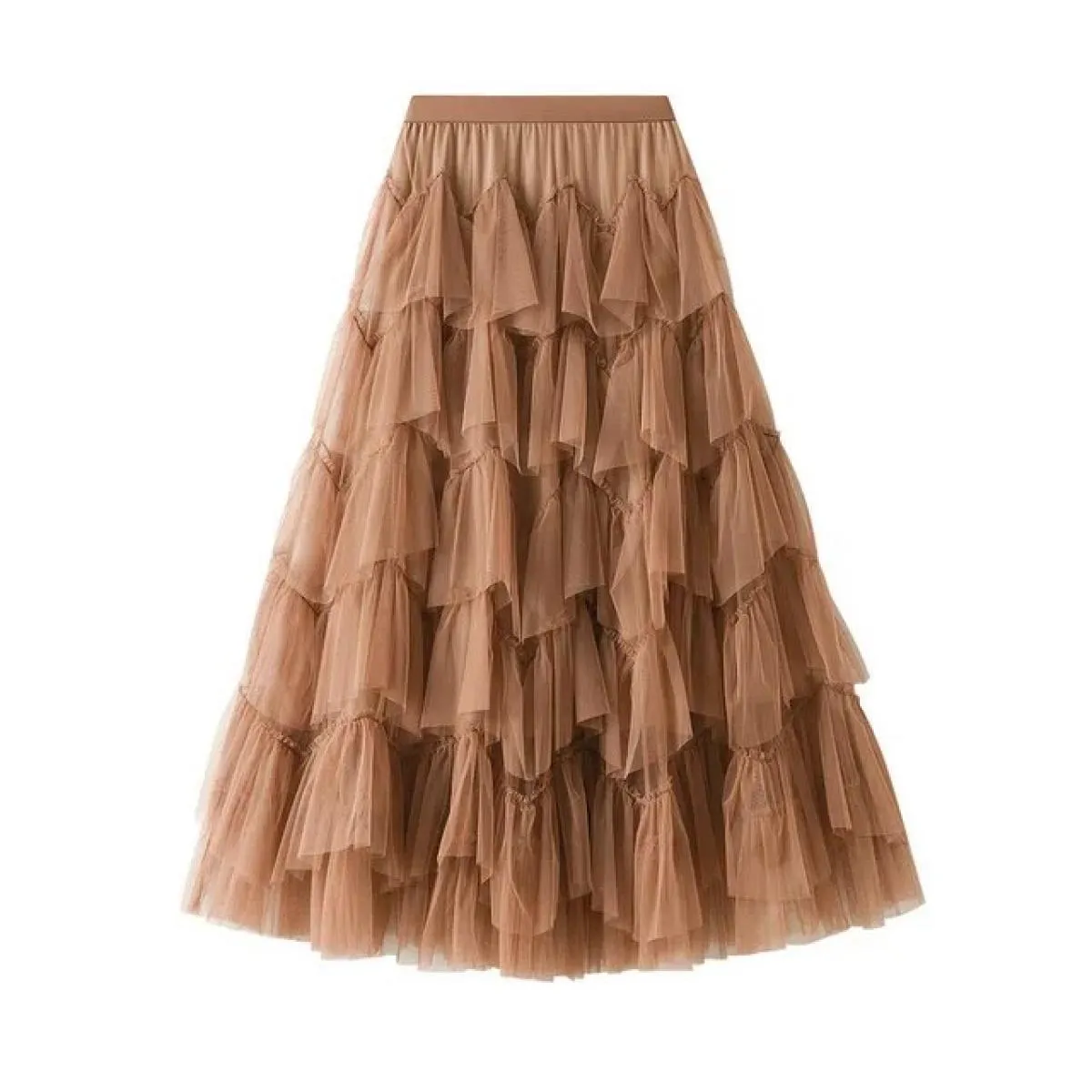 Gonna in tulle tinta unita Primavera Estate Donna Moda Gonna lunga lunga Gonna da ballo vintage femminile Gonne Gonna da donna