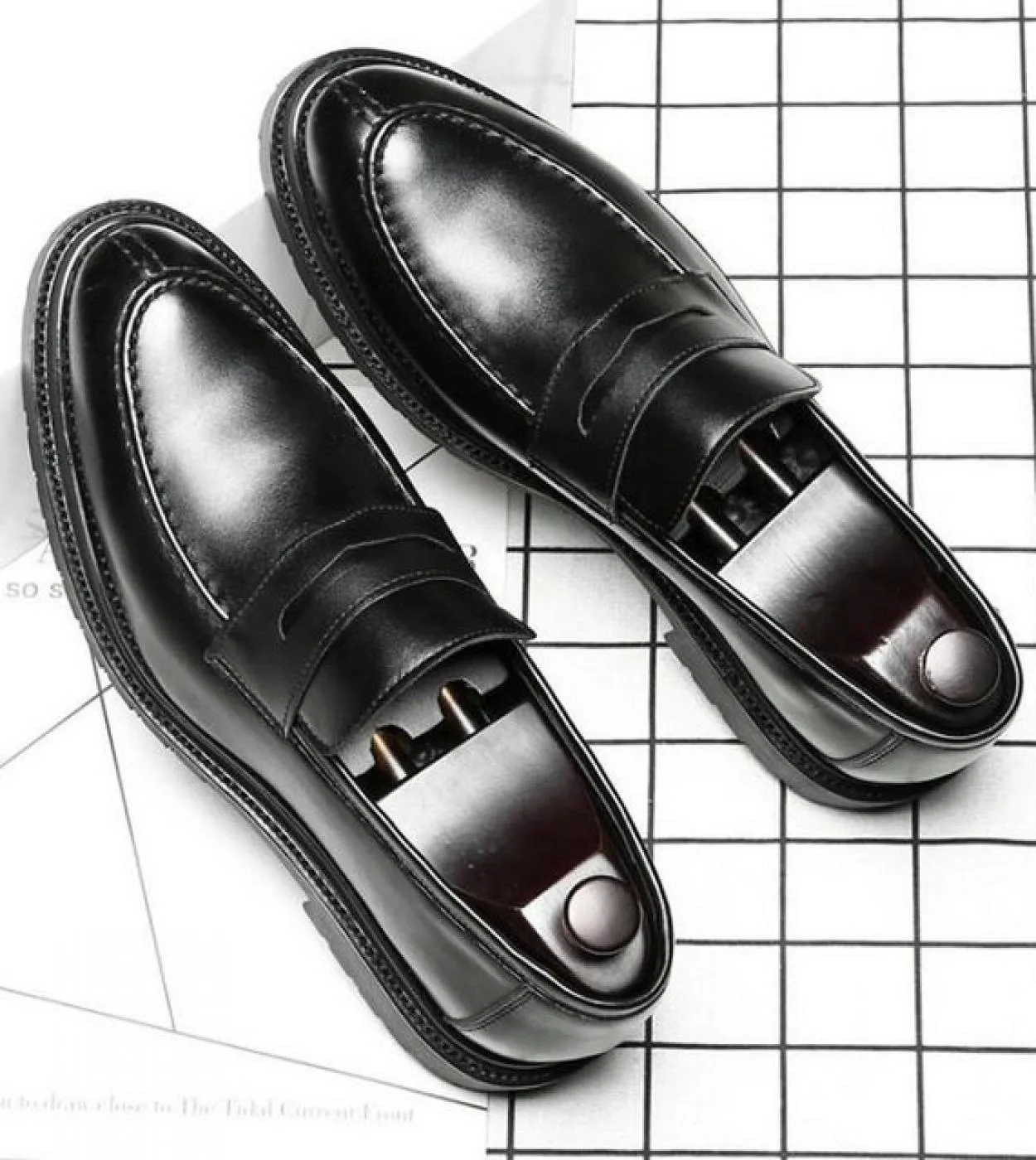 Grandi dimensioni New Fashion Uomo Nero Business Scarpe eleganti eleganti Mocassini Uomo Scarpe da sposa Oxford in pelle Scarpe