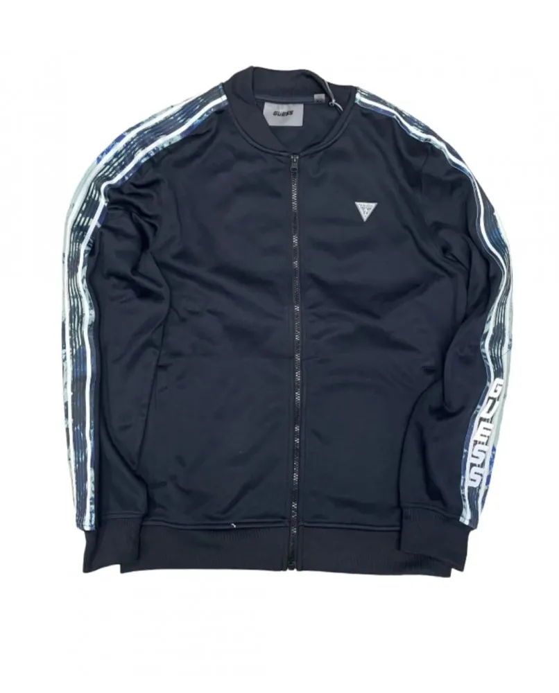 GUESS Z2YQ05KB6R2 felpa giacca zip logato blu