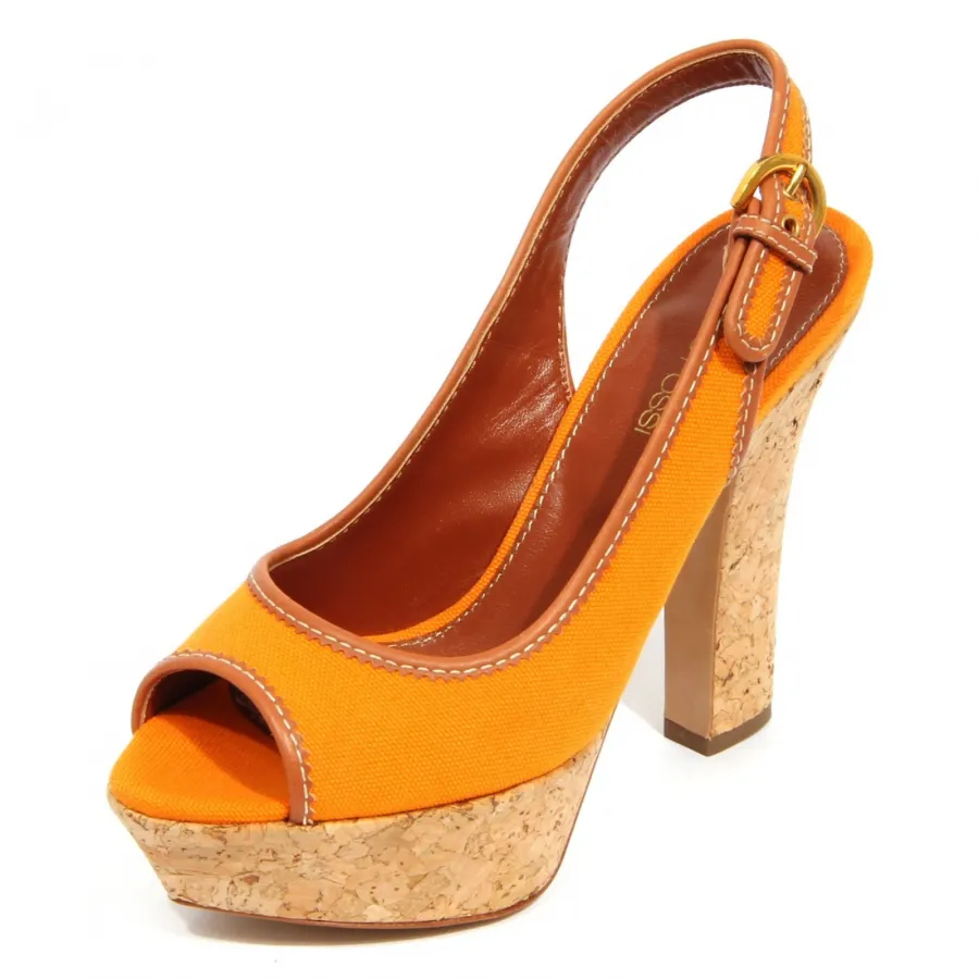 H3216 sandalo donna SERGIO ROSSI woman textile/leather sandals orange