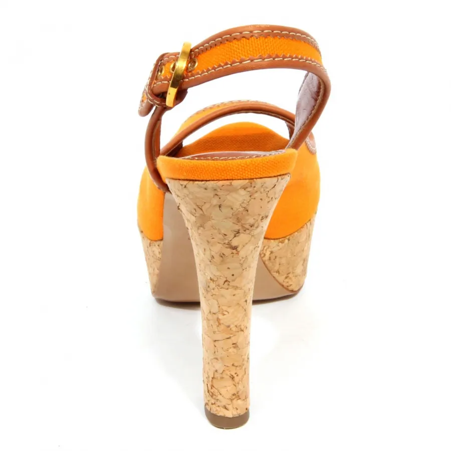 H3216 sandalo donna SERGIO ROSSI woman textile/leather sandals orange