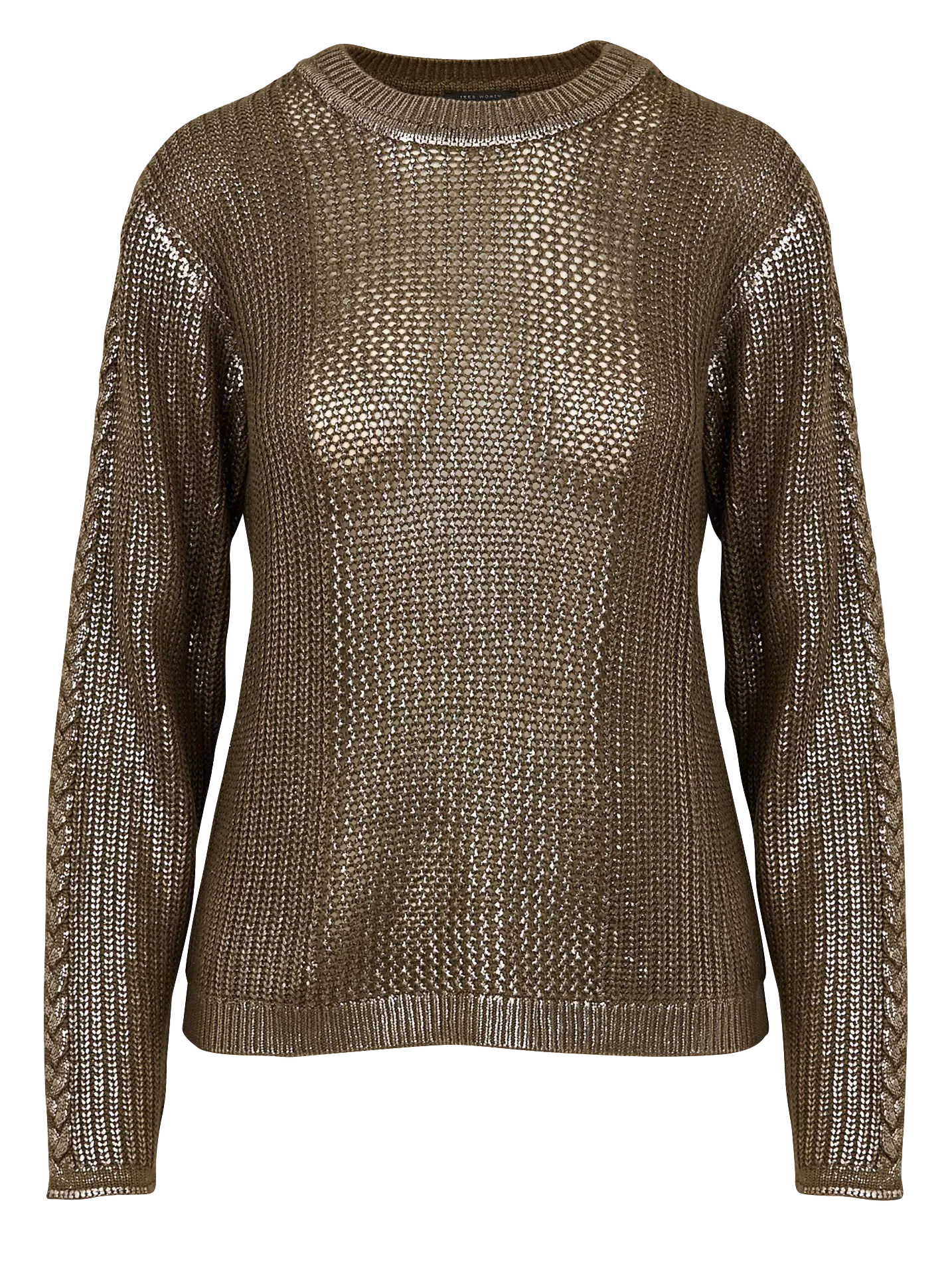  IKKS   Maglione girocollo diritto effetto rivestito | Kaki