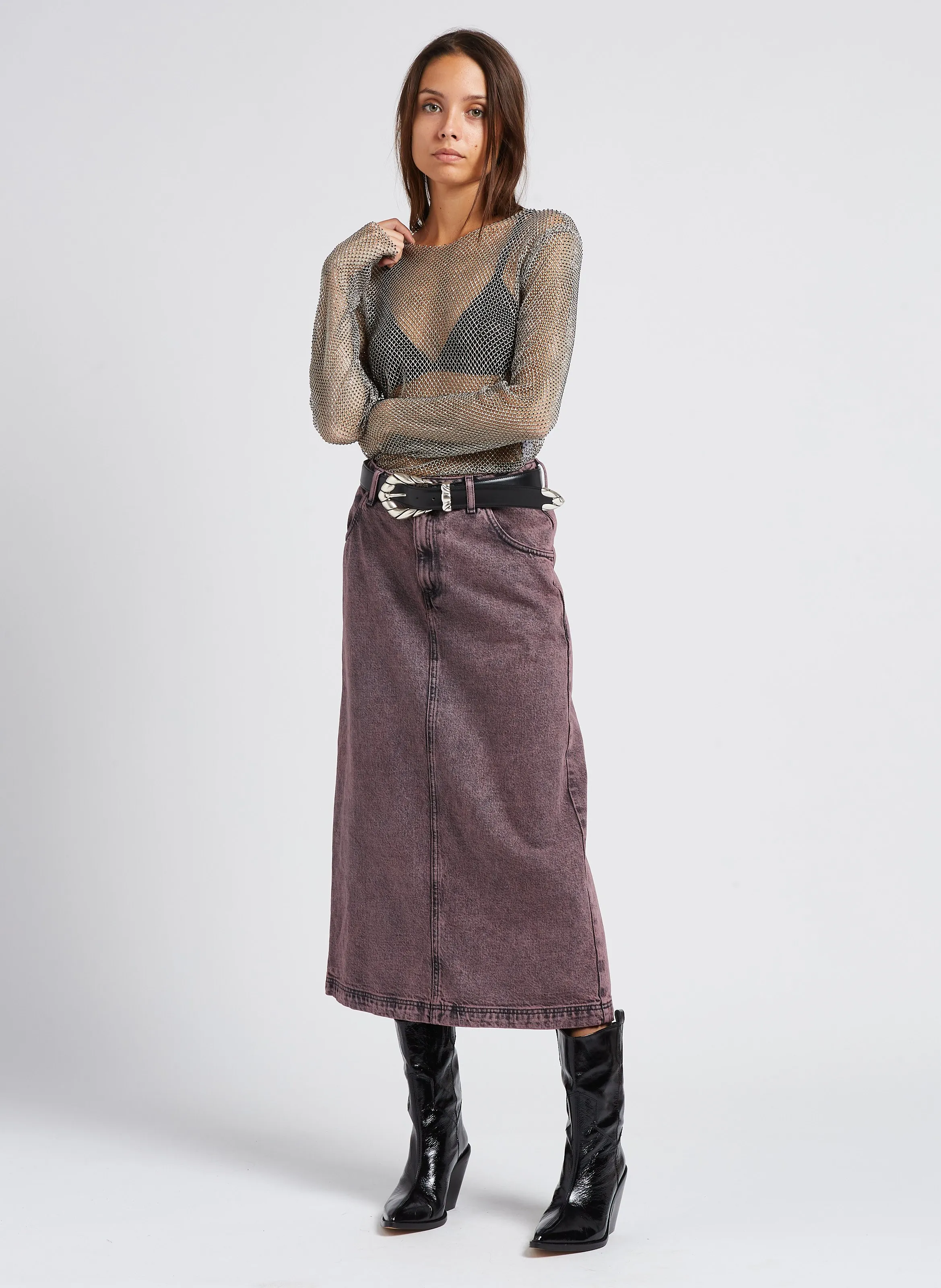  IRO   EMBELLA - Cintura in pelle | Nero
