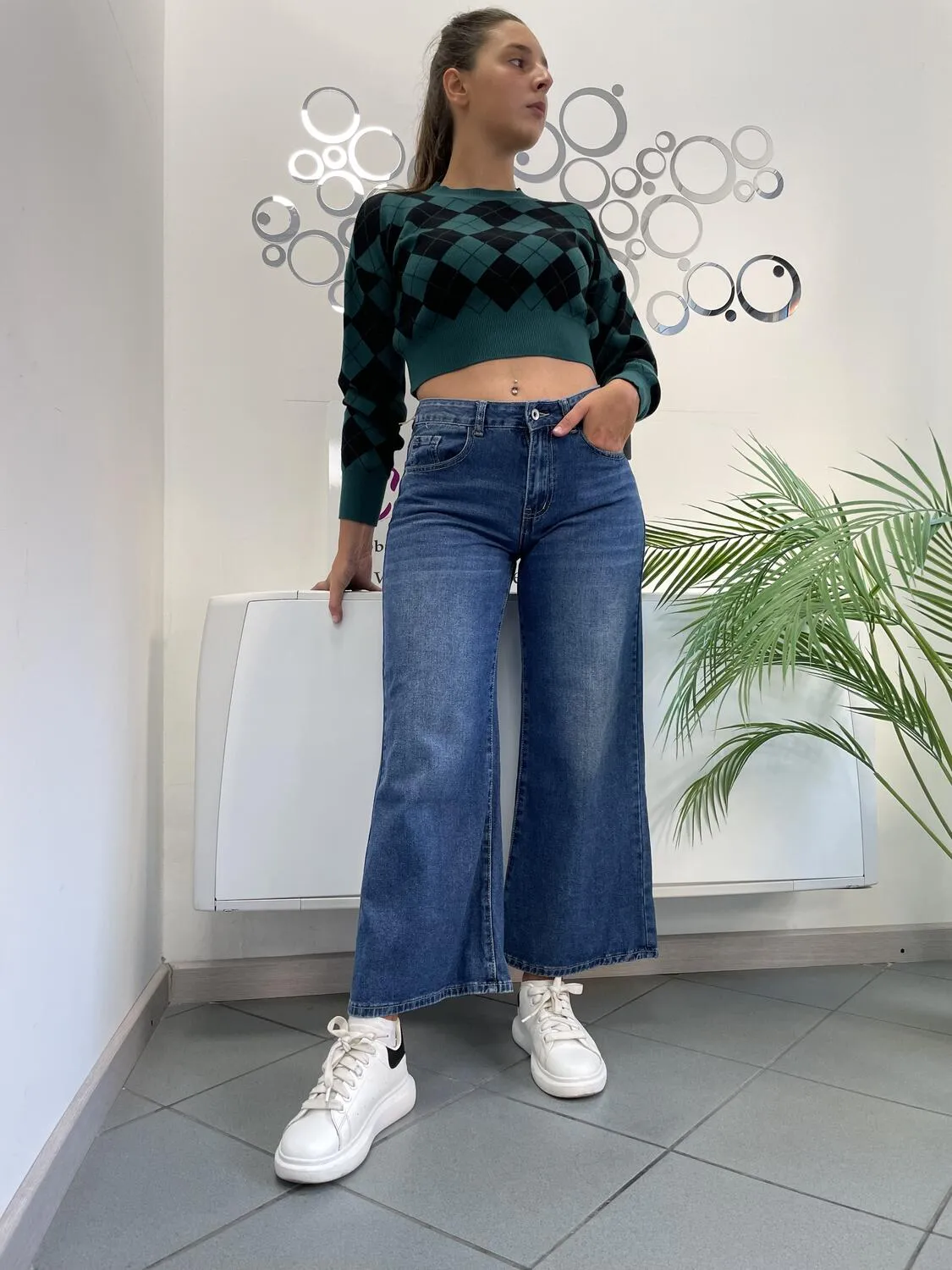 Jeans 7/8 gamba larga