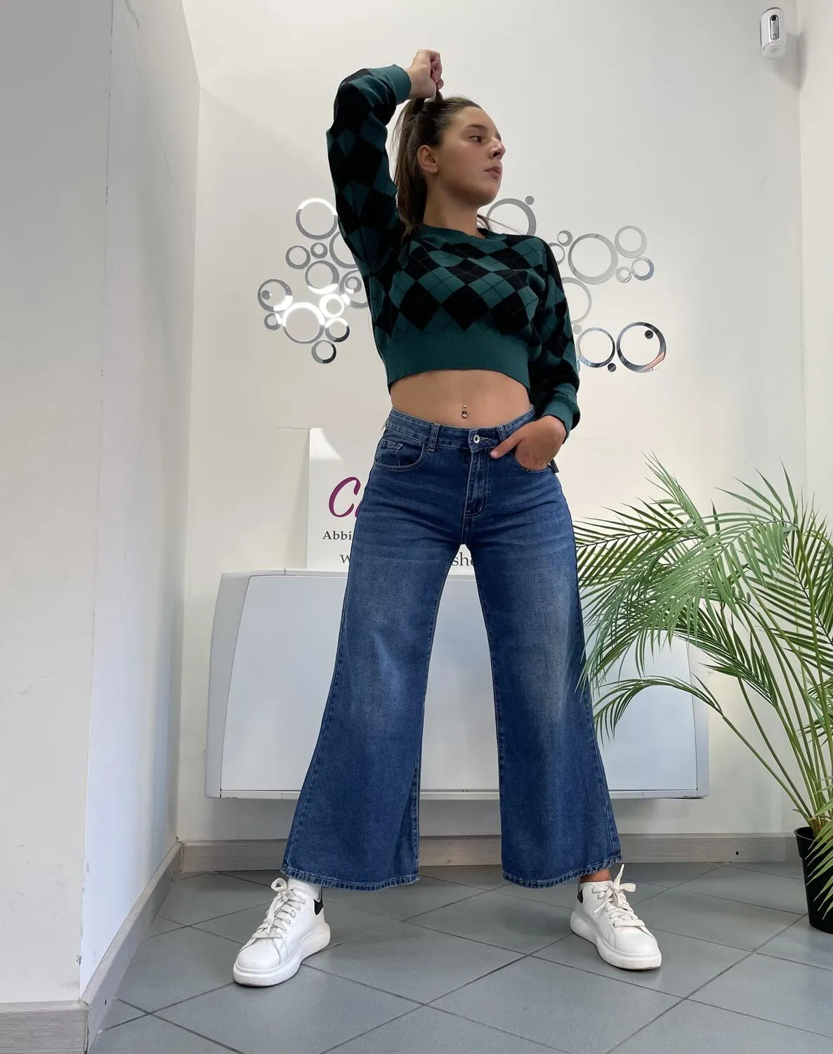 Jeans 7/8 gamba larga