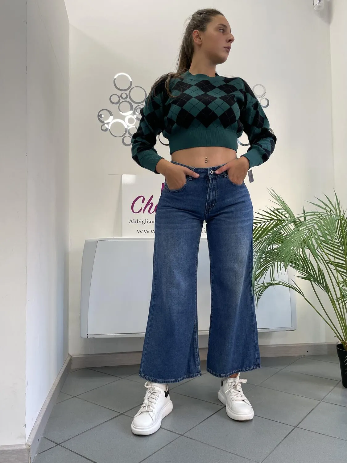 Jeans 7/8 gamba larga