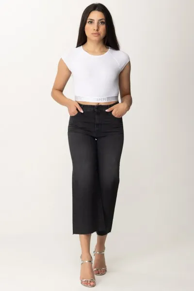 Jeans crop wide leg Black
