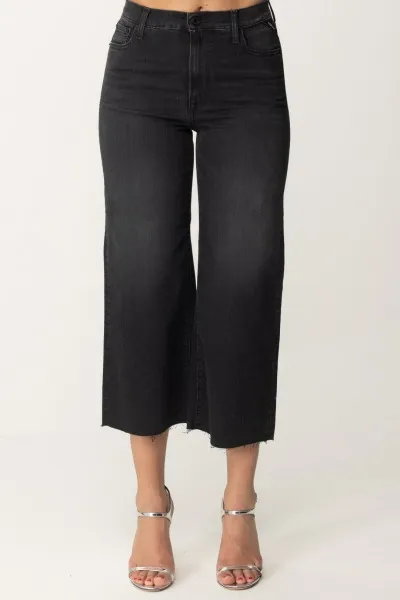 Jeans crop wide leg Black