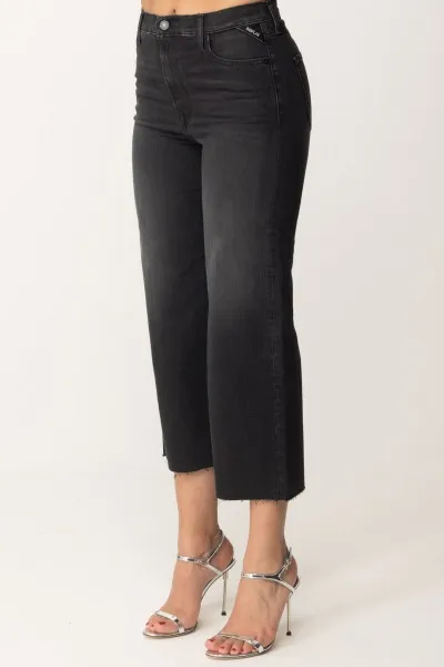 Jeans crop wide leg Black
