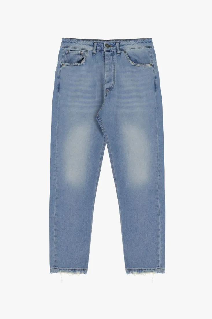 Jeans slim-fit in puro cotone effetto délavé