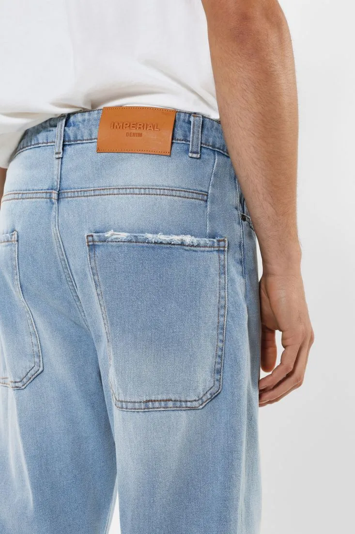 Jeans slim-fit in puro cotone effetto délavé