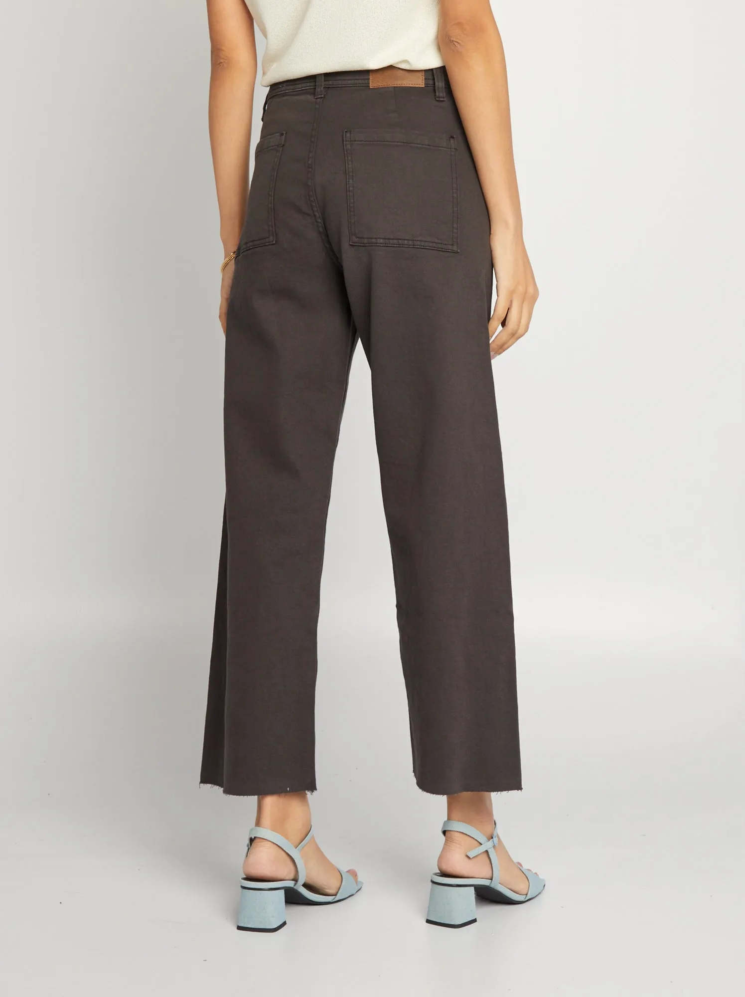 Jeans wide leg a vita alta - nero