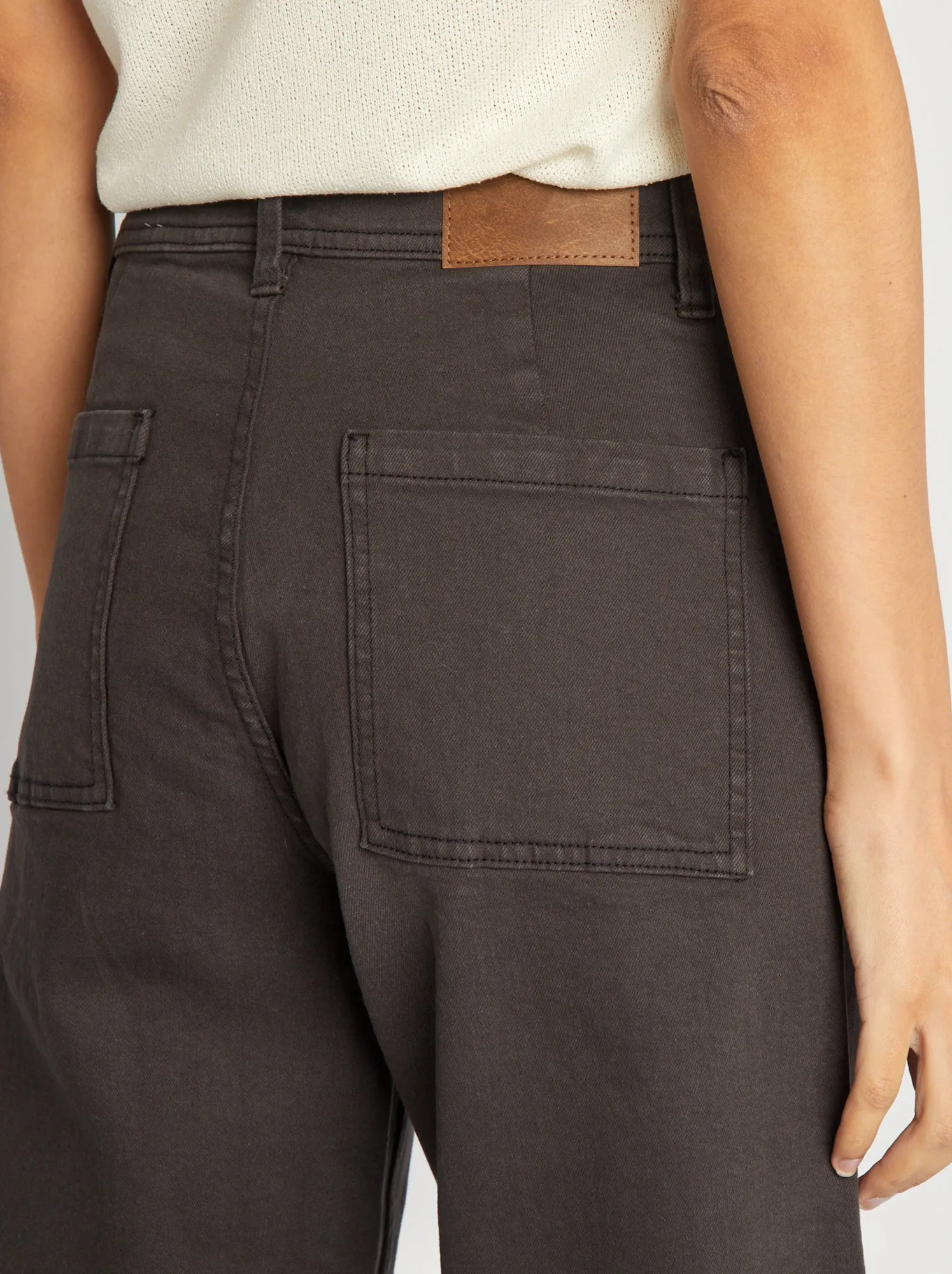 Jeans wide leg a vita alta - nero