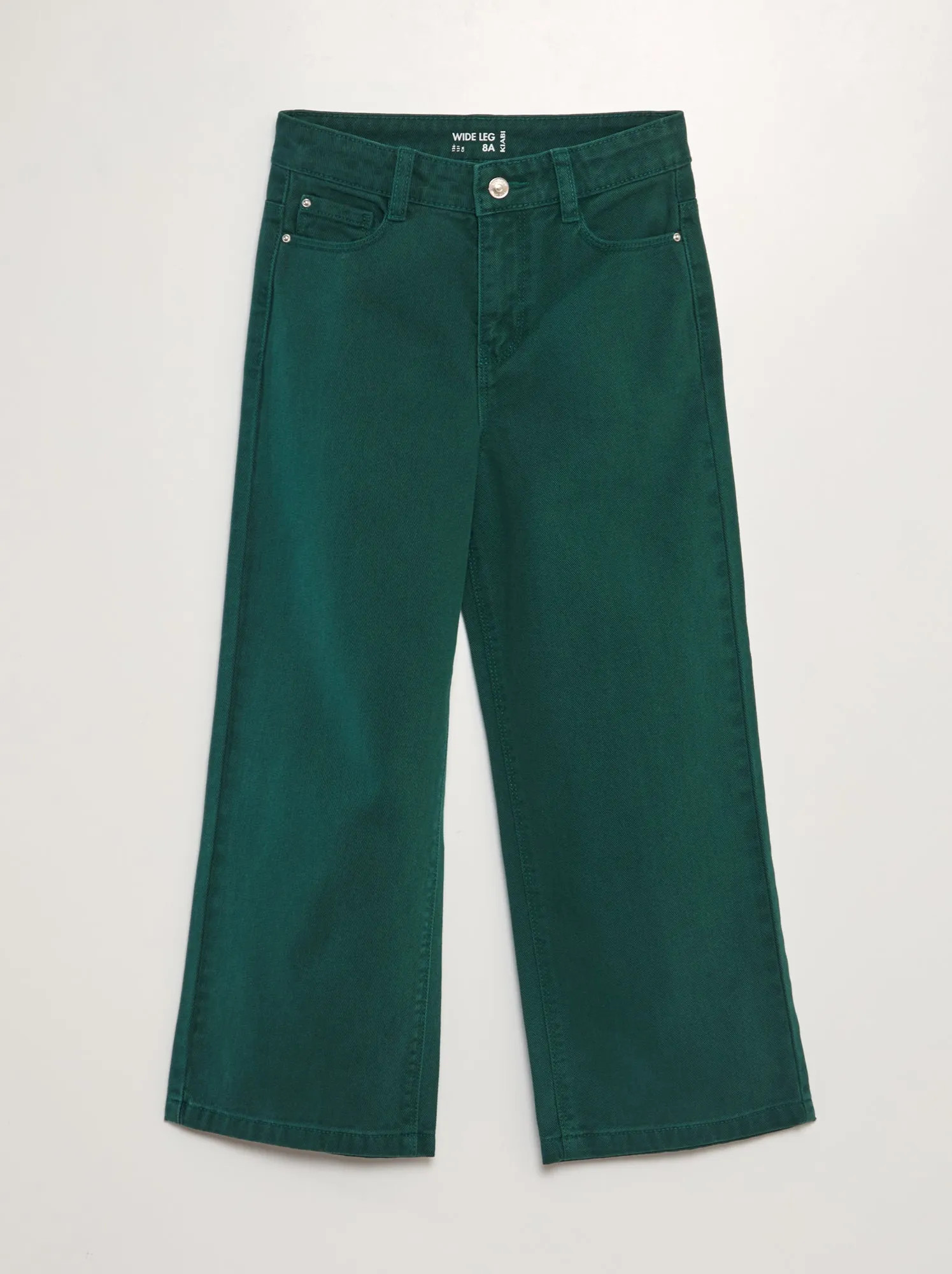 Jeans wide leg a vita alta - VERDE