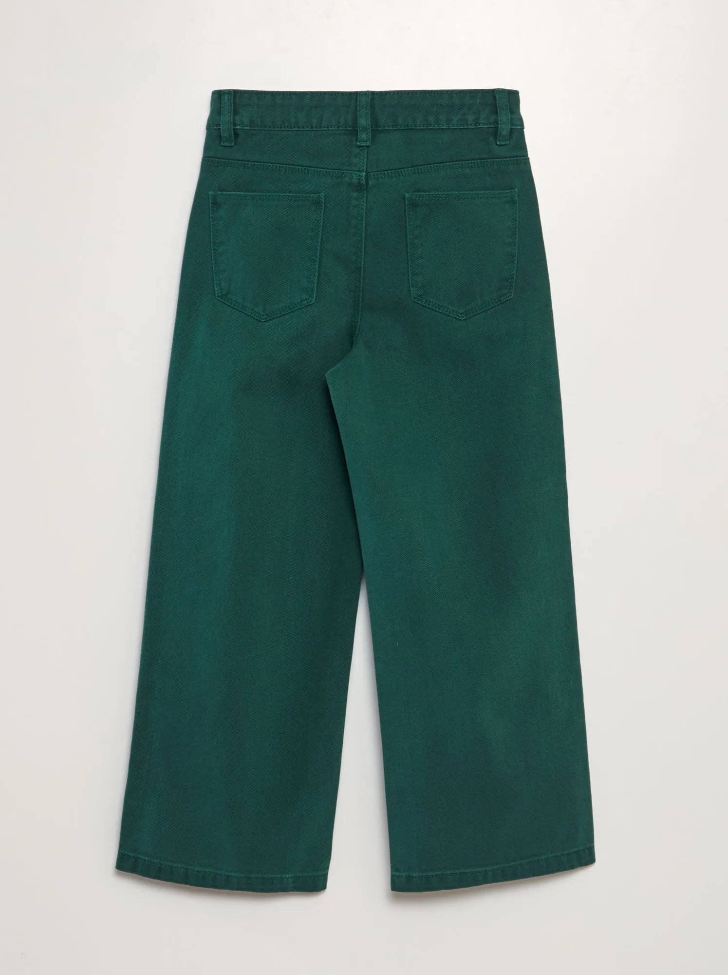 Jeans wide leg a vita alta - VERDE