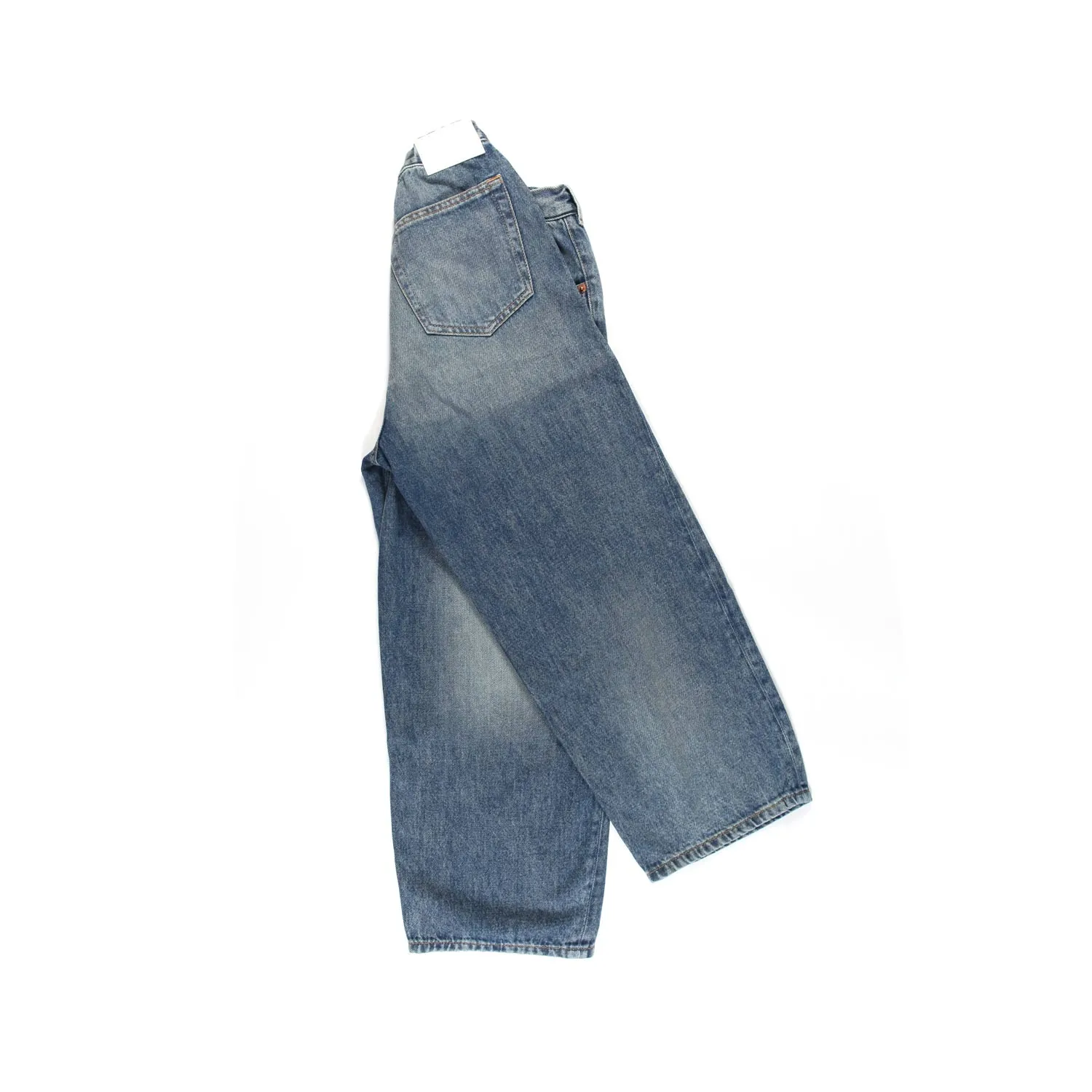 Jeans Wide Leg Stone Wash Blu Medio