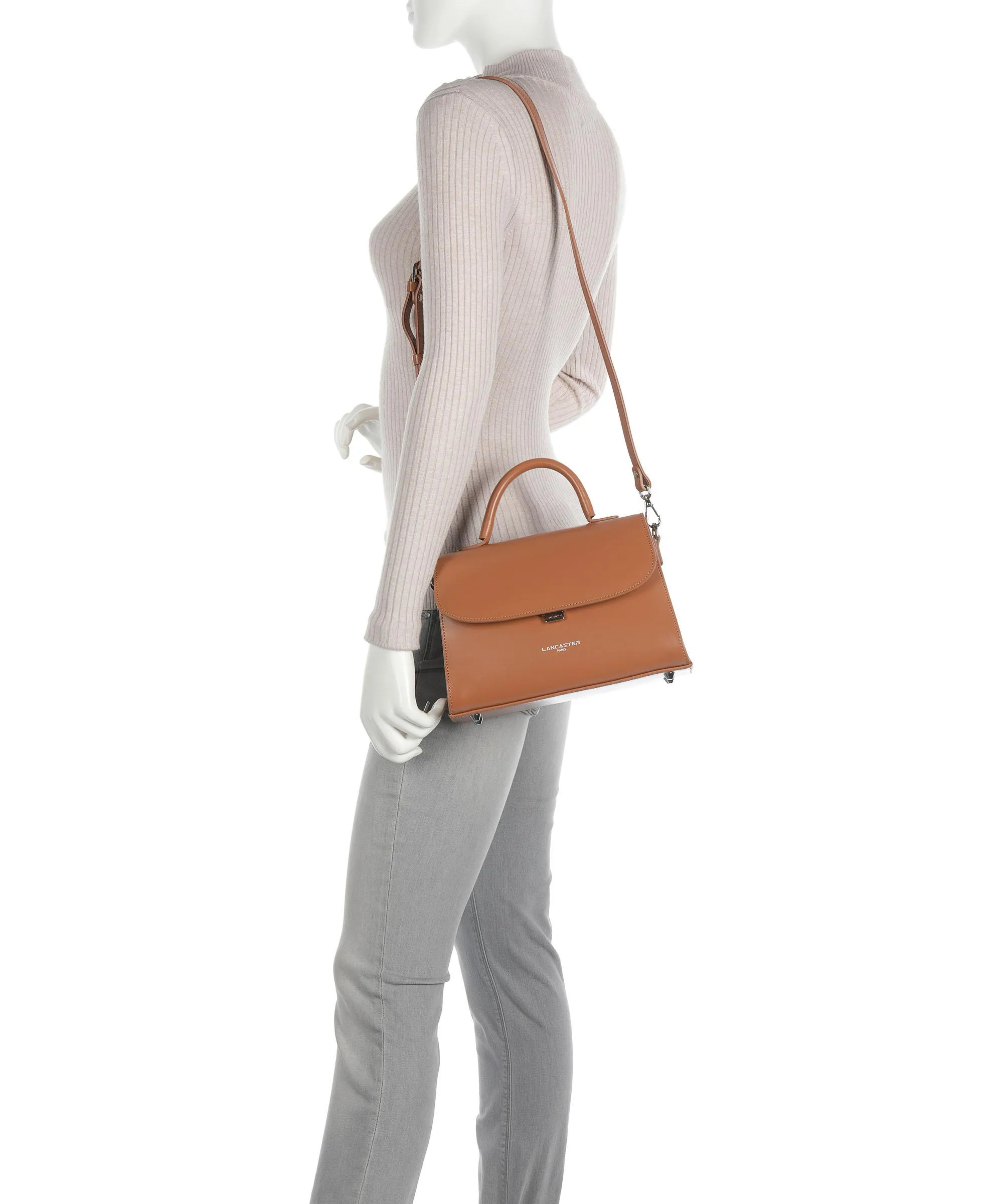  Lancaster Suave Even Borsa a mano pelle di vacchetta liscia camel  