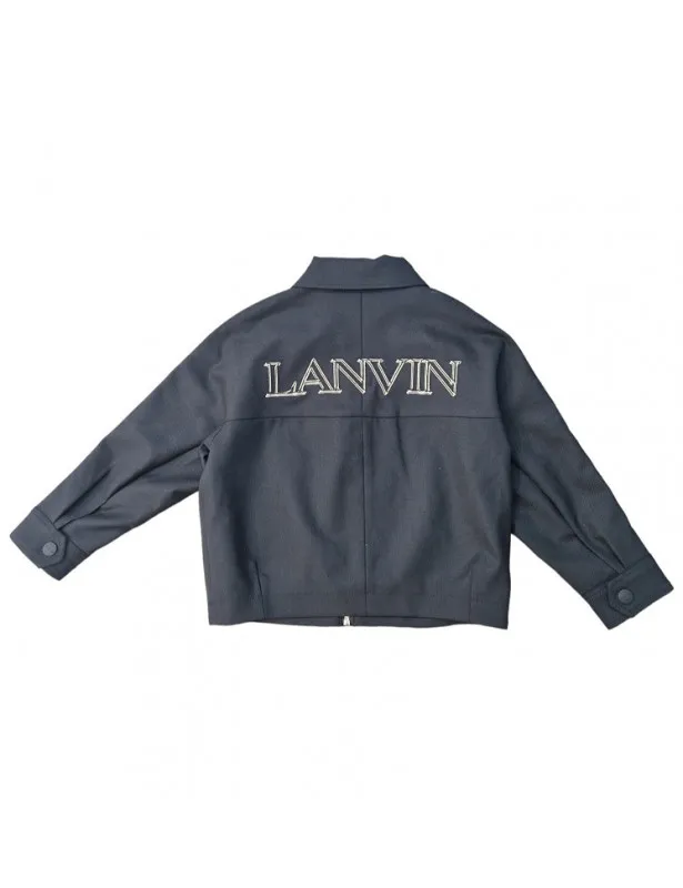 LANVIN     Felpa nera con dettagli logo Lanvin
