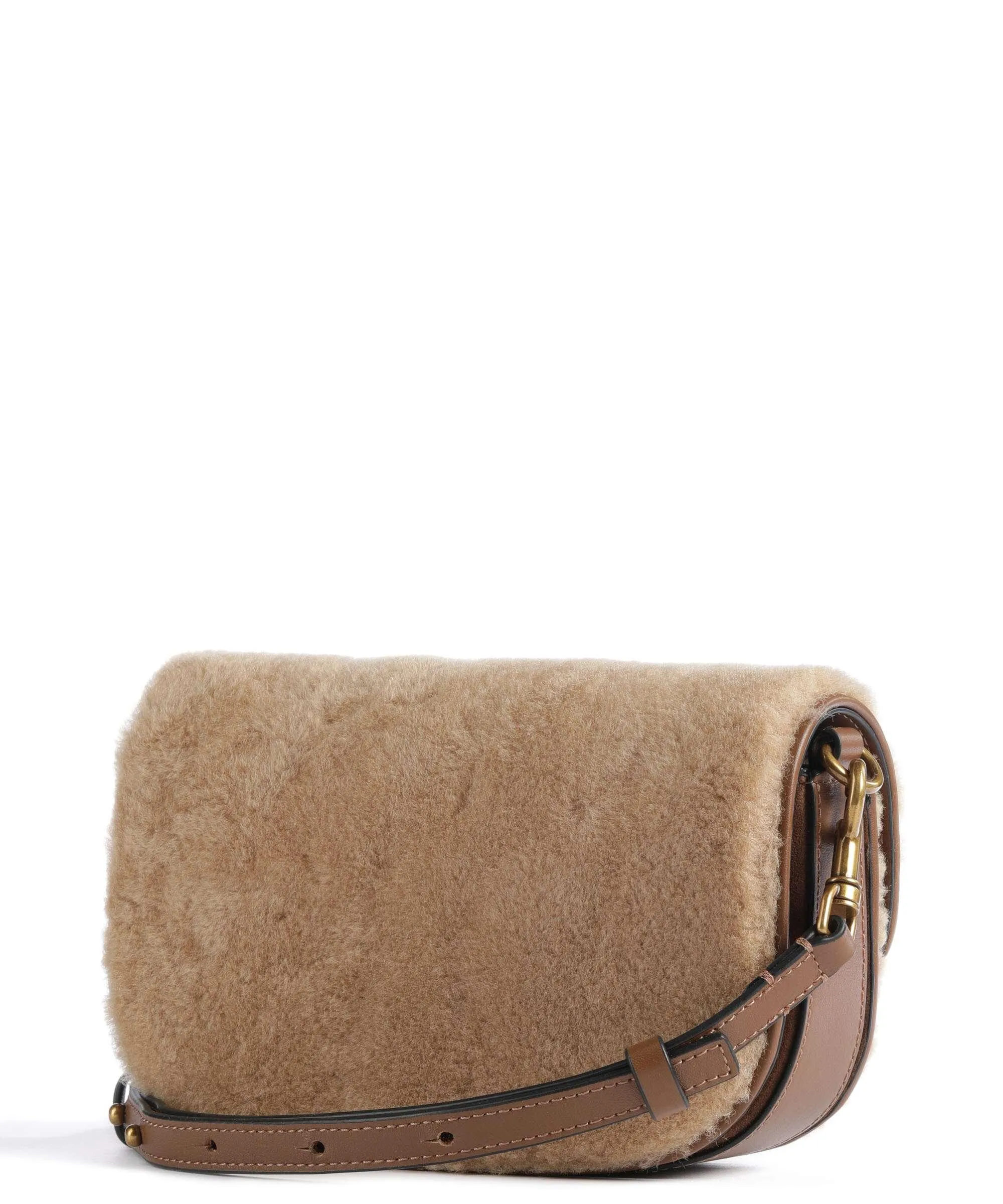  Liebeskind Viktoria Shearling S Borsa a tracolla pelle a grana fine, eco-pelliccia marrone  