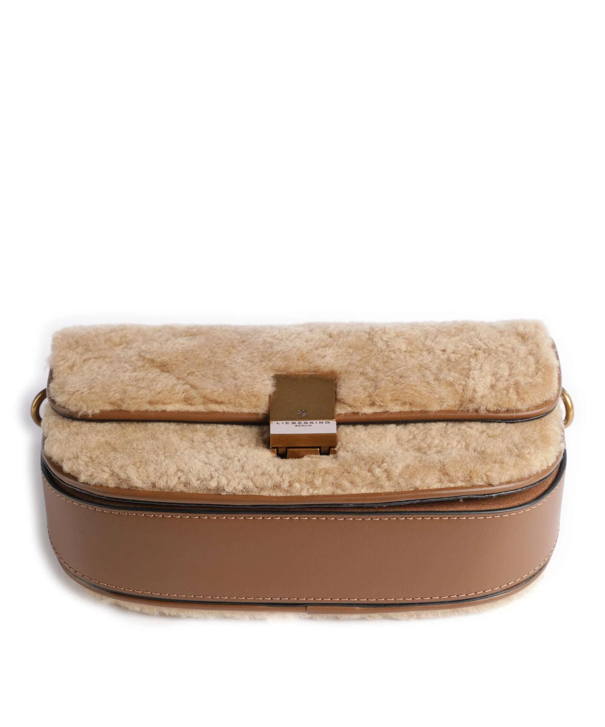  Liebeskind Viktoria Shearling S Borsa a tracolla pelle a grana fine, eco-pelliccia marrone  