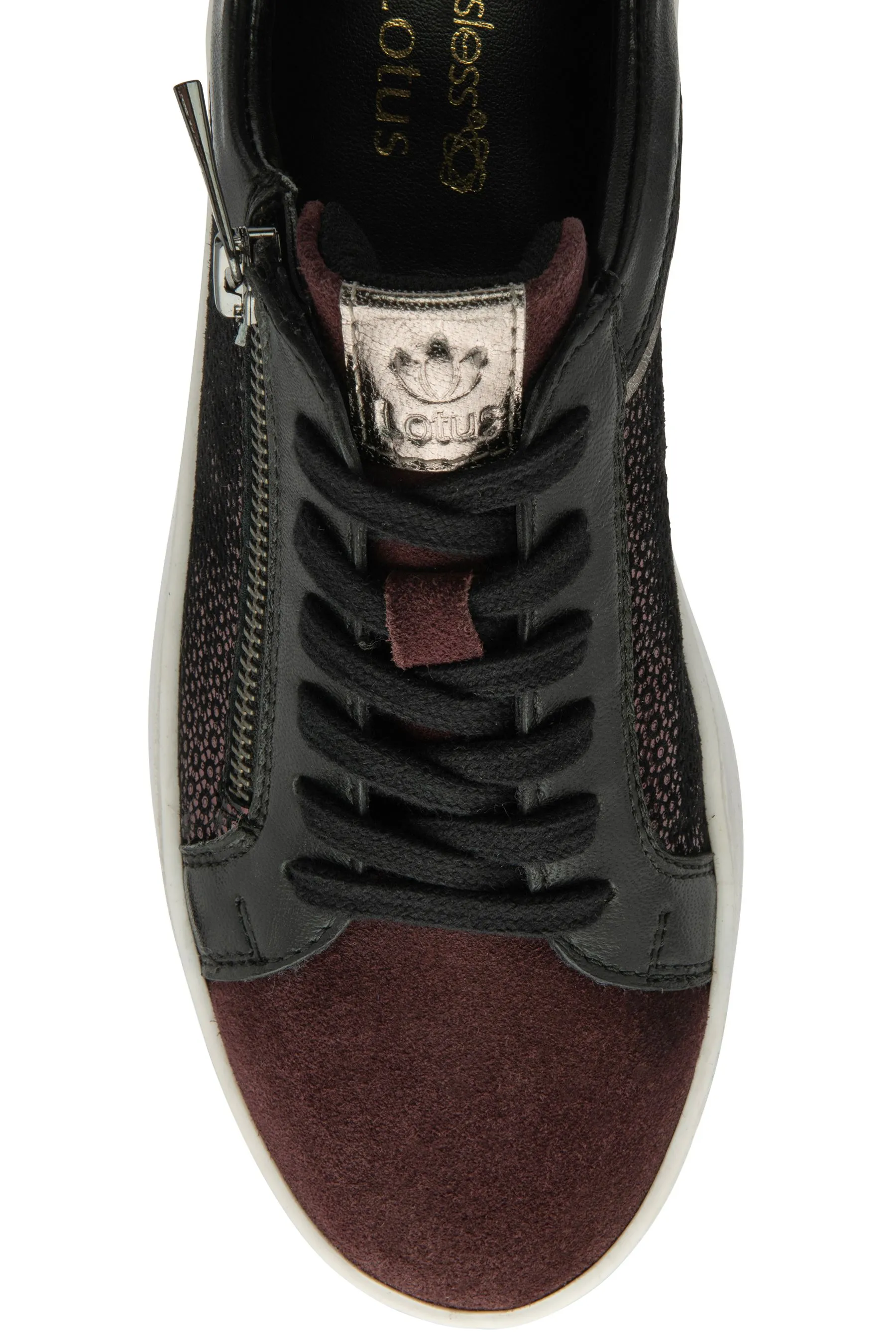 Lotus - Scarpe da ginnastica casual in pelle con zip    