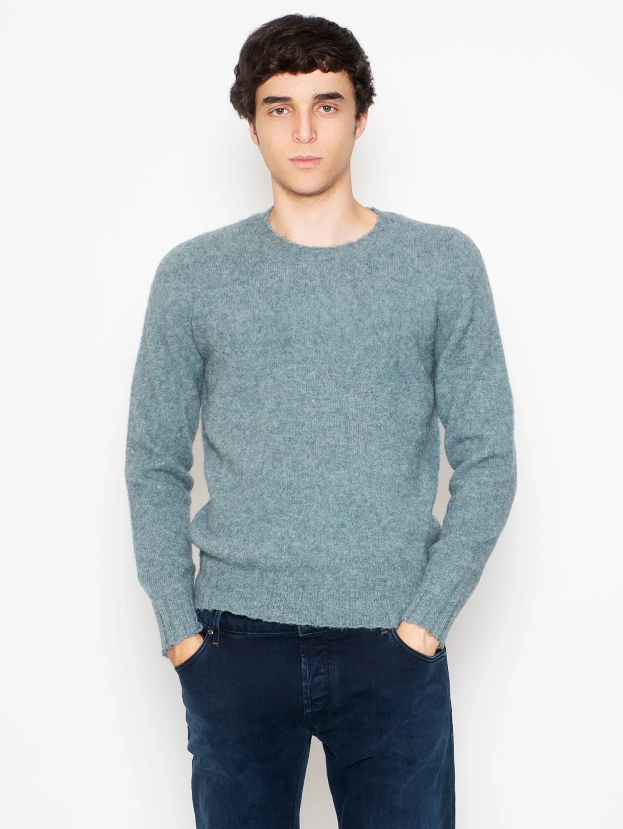 Maglia Girocollo in Lana Shetland Fiume