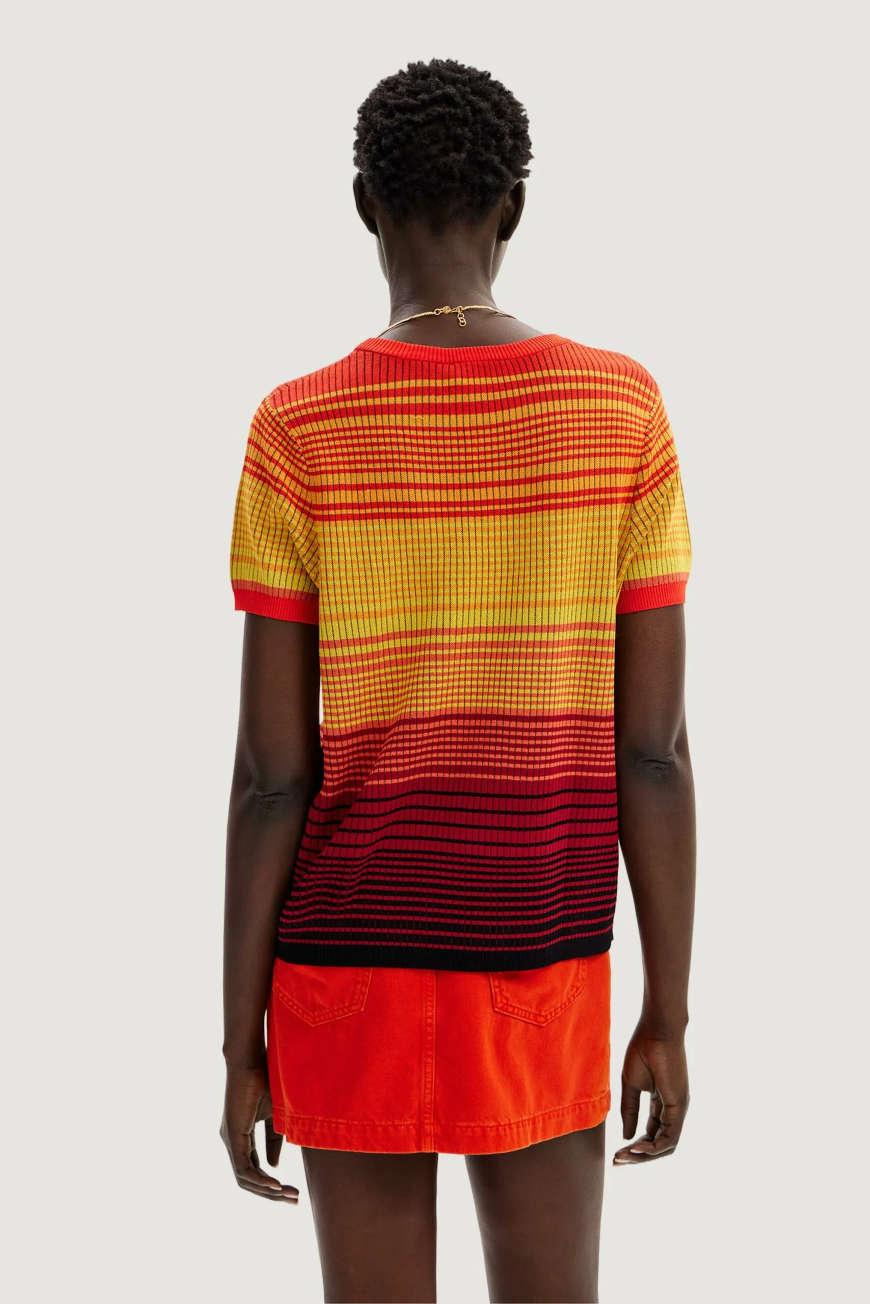Maglia in filo manica corta Desigual DUBAI Arancione